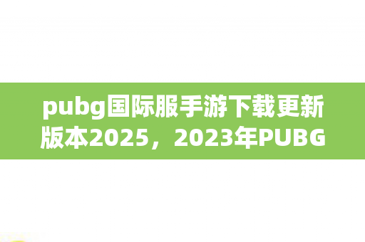 2023年PUBG国际服手游下载与更新指南图片