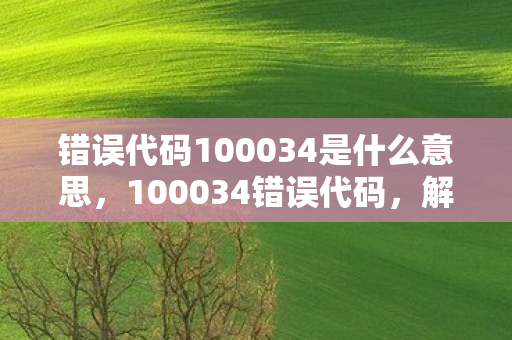 错误代码100034是什么意思图片