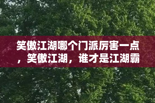 笑傲江湖哪个门派厉害一点图片