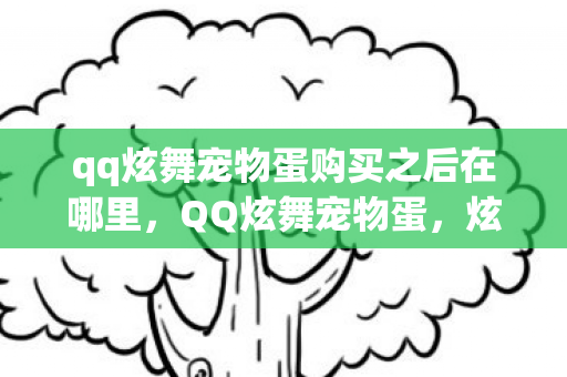 qq炫舞宠物蛋购买之后在哪里，QQ炫舞宠物蛋，炫舞世界中的萌宠养成记
