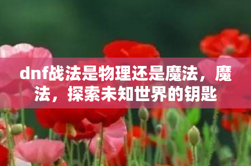 dnf战法是物理还是魔法图片
