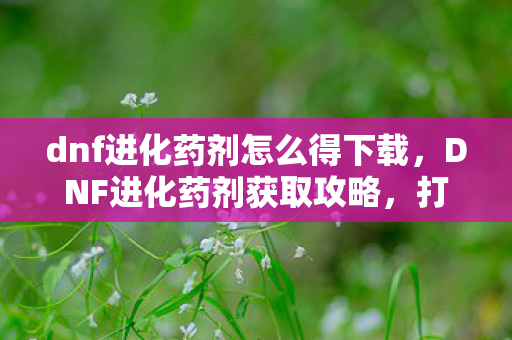 dnf进化药剂怎么得下载图片