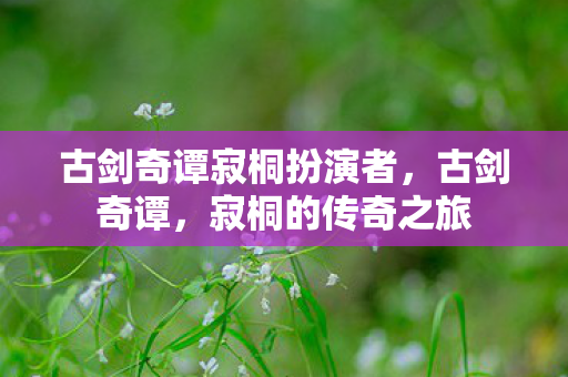 古剑奇谭寂桐扮演者图片