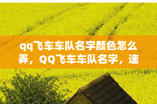 qq飞车车队名字颜色怎么弄，QQ飞车车队名字，速度与荣耀的集结