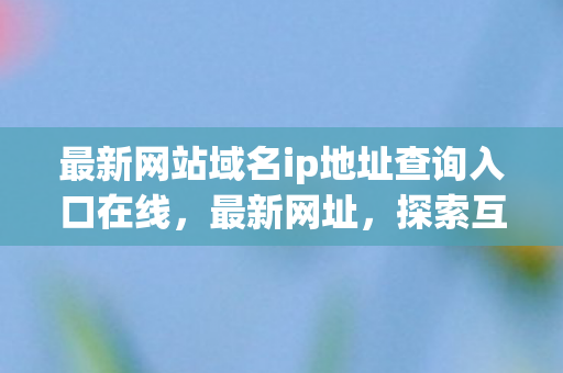 最新网站域名ip地址查询入口在线图片