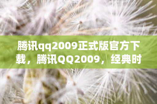 腾讯qq2009正式版官方下载图片
