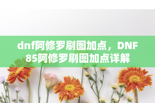 DNF85阿修罗刷图加点详解图片