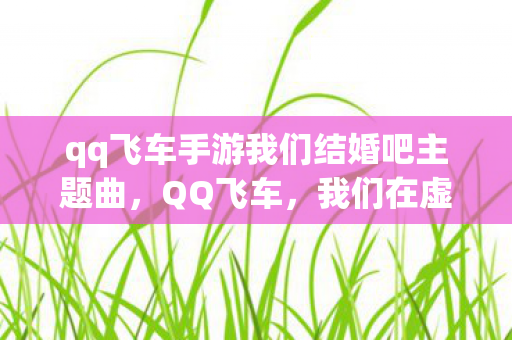 qq飞车手游我们结婚吧主题曲，QQ飞车，我们在虚拟世界里缔结良缘