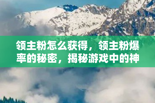 揭秘游戏中的神秘掉落率图片