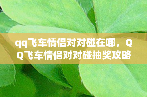 qq飞车情侣对对碰在哪，QQ飞车情侣对对碰抽奖攻略，掌握技巧，轻松赢大奖！