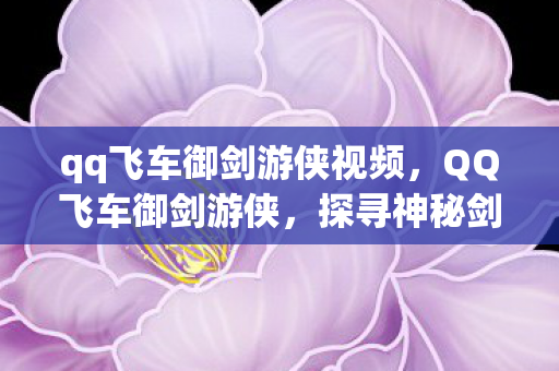 qq飞车御剑游侠视频，QQ飞车御剑游侠，探寻神秘剑客的世界