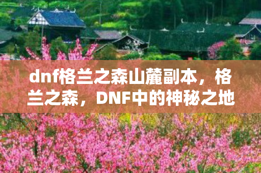 dnf格兰之森山麓副本图片