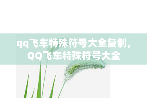 qq飞车特殊符号大全复制，QQ飞车特殊符号大全