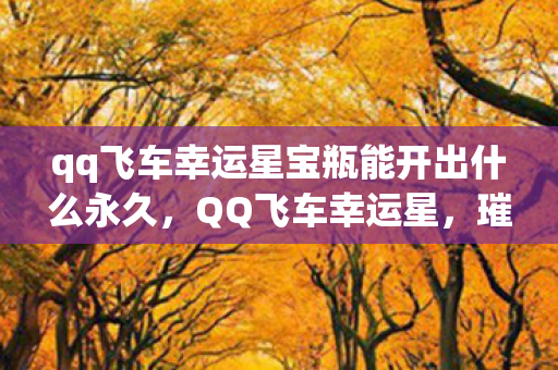 qq飞车幸运星宝瓶能开出什么永久，QQ飞车幸运星，璀璨星途的探寻者