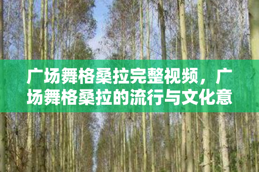 广场舞格桑拉的流行与文化意义图片