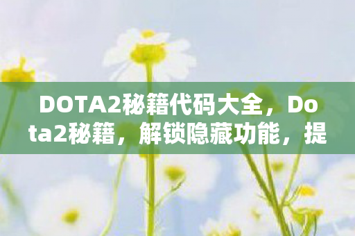 DOTA2秘籍代码大全图片