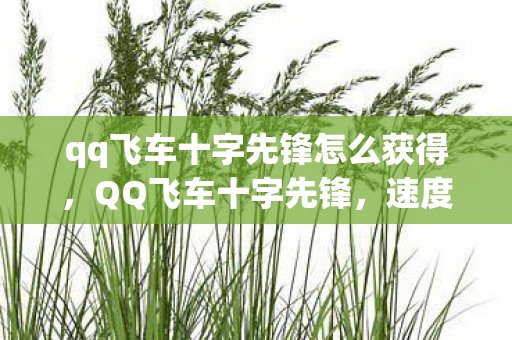 qq飞车十字先锋怎么获得，QQ飞车十字先锋，速度与激情的极致挑战