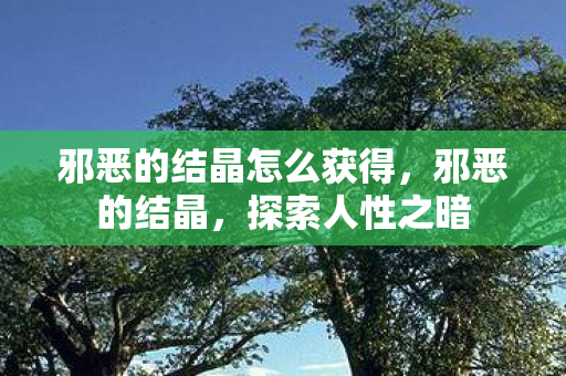 邪恶的结晶怎么获得图片