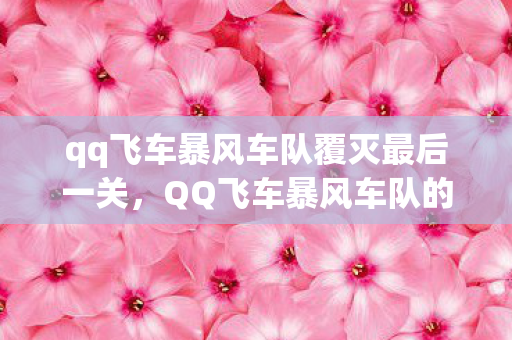 qq飞车暴风车队覆灭最后一关，QQ飞车暴风车队的覆灭，荣光不再的背后故事