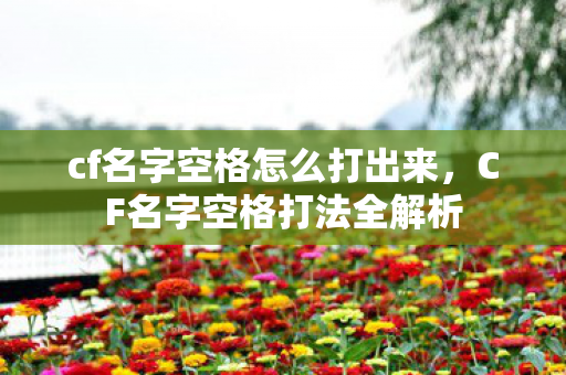 cf名字空格怎么打出来图片