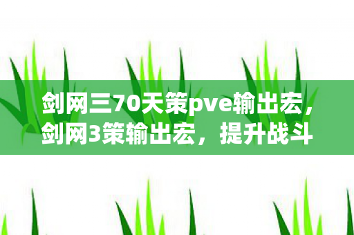 剑网三70天策pve输出宏图片
