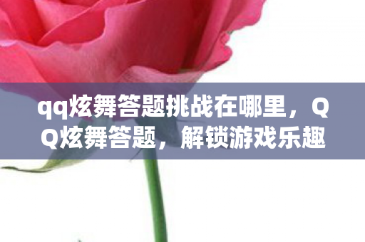 qq炫舞答题挑战在哪里图片