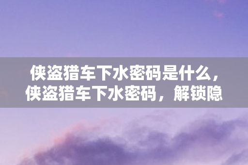 侠盗猎车下水密码是什么图片