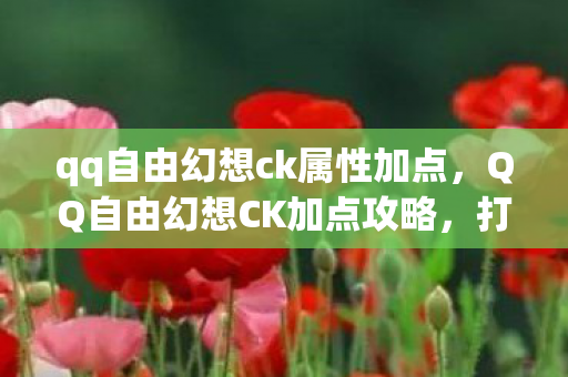 qq自由幻想ck属性加点图片