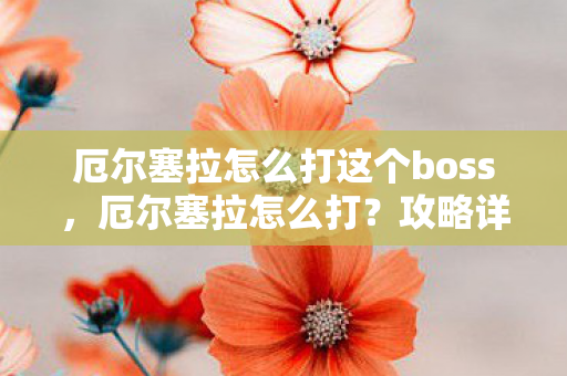 厄尔塞拉怎么打这个boss图片