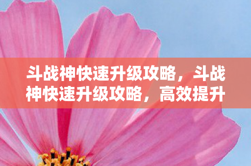 高效提升角色等级的方法图片