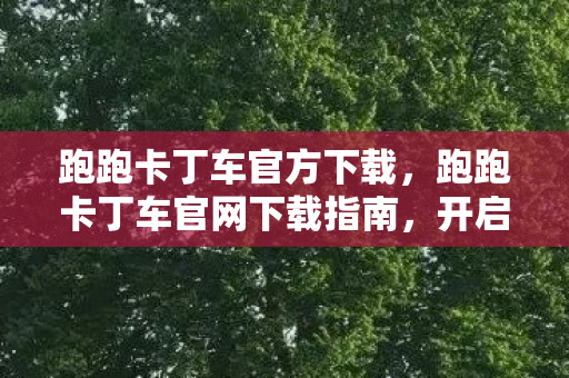 跑跑卡丁车官方下载，跑跑卡丁车官网下载指南，开启你的竞速之旅