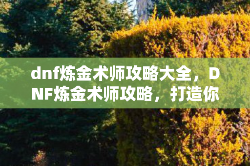 dnf炼金术师攻略大全图片