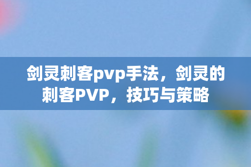 剑灵刺客pvp手法图片
