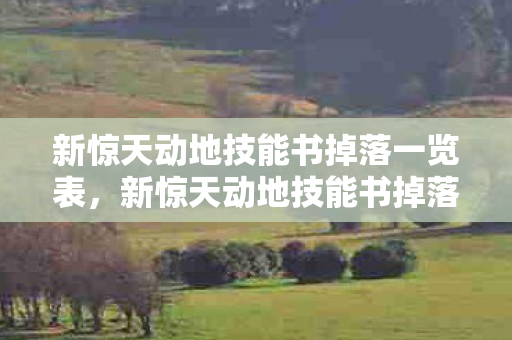 新惊天动地技能书掉落一览表，新惊天动地技能书掉落详解