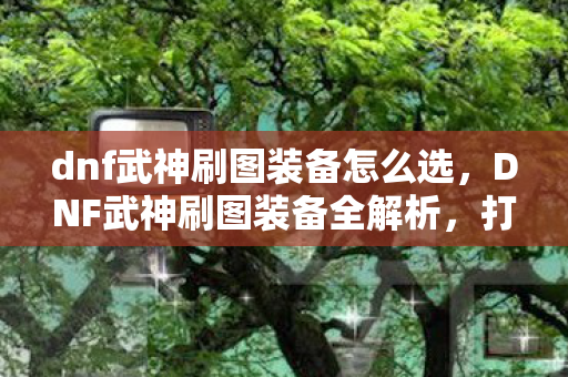 dnf武神刷图装备怎么选图片