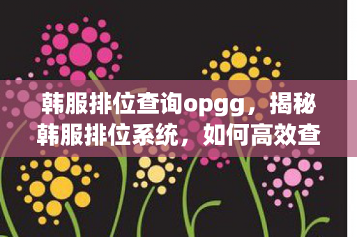 如何高效查询与提升你的游戏段位图片