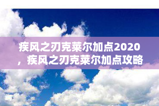 疾风之刃克莱尔加点2020图片