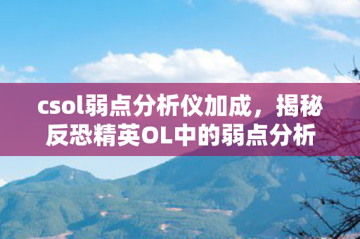 揭秘反恐精英OL中的弱点分析仪图片