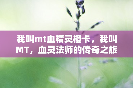 我叫mt血精灵橙卡图片