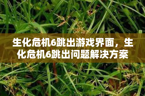 生化危机6跳出问题解决方案图片