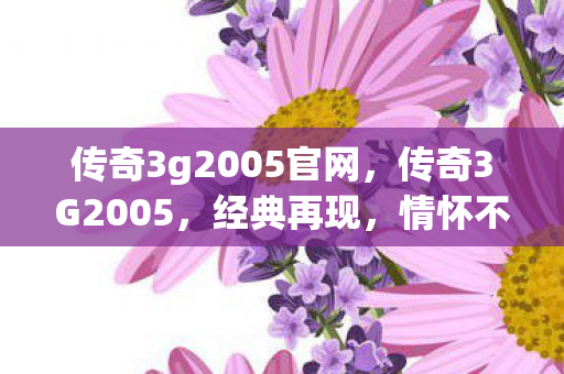 传奇3g2005官网图片