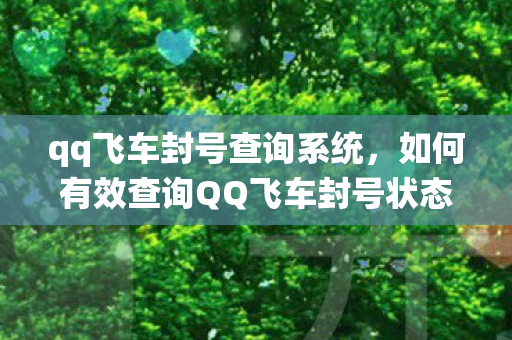 如何有效查询QQ飞车封号状态图片