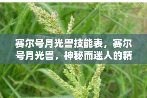 赛尔号月光兽技能表图片