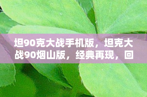 坦90克大战手机版，坦克大战90烟山版，经典再现，回忆杀！