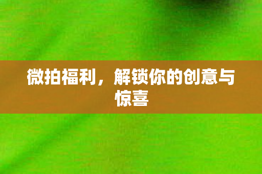 微拍福利，解锁你的创意与惊喜