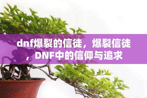 DNF中的信仰与追求图片