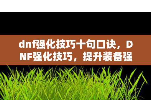 dnf强化技巧十句口诀图片