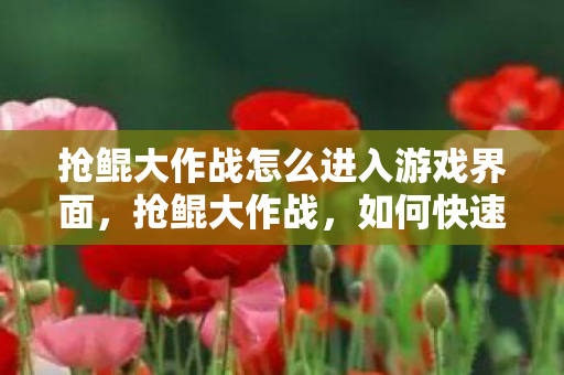 抢鲲大作战怎么进入游戏界面图片