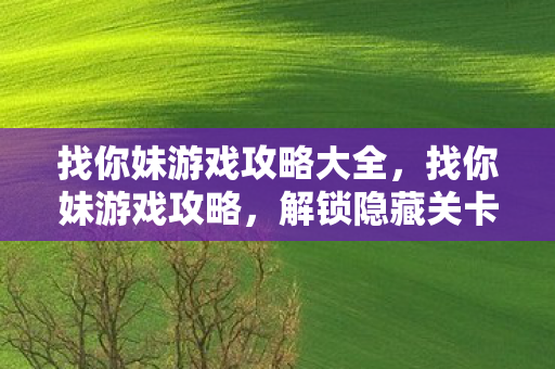 找你妹游戏攻略大全图片