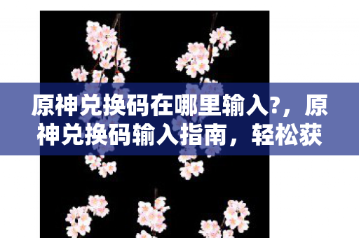 原神兑换码在哪里输入图片